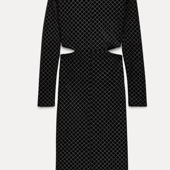 ZARA SHIMMERY VELVET DRESS ladies medium - Picture 7 of 12